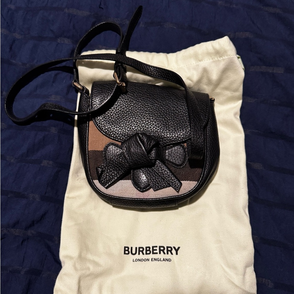 Burberry Check House Leather Knot Flap Crossbody